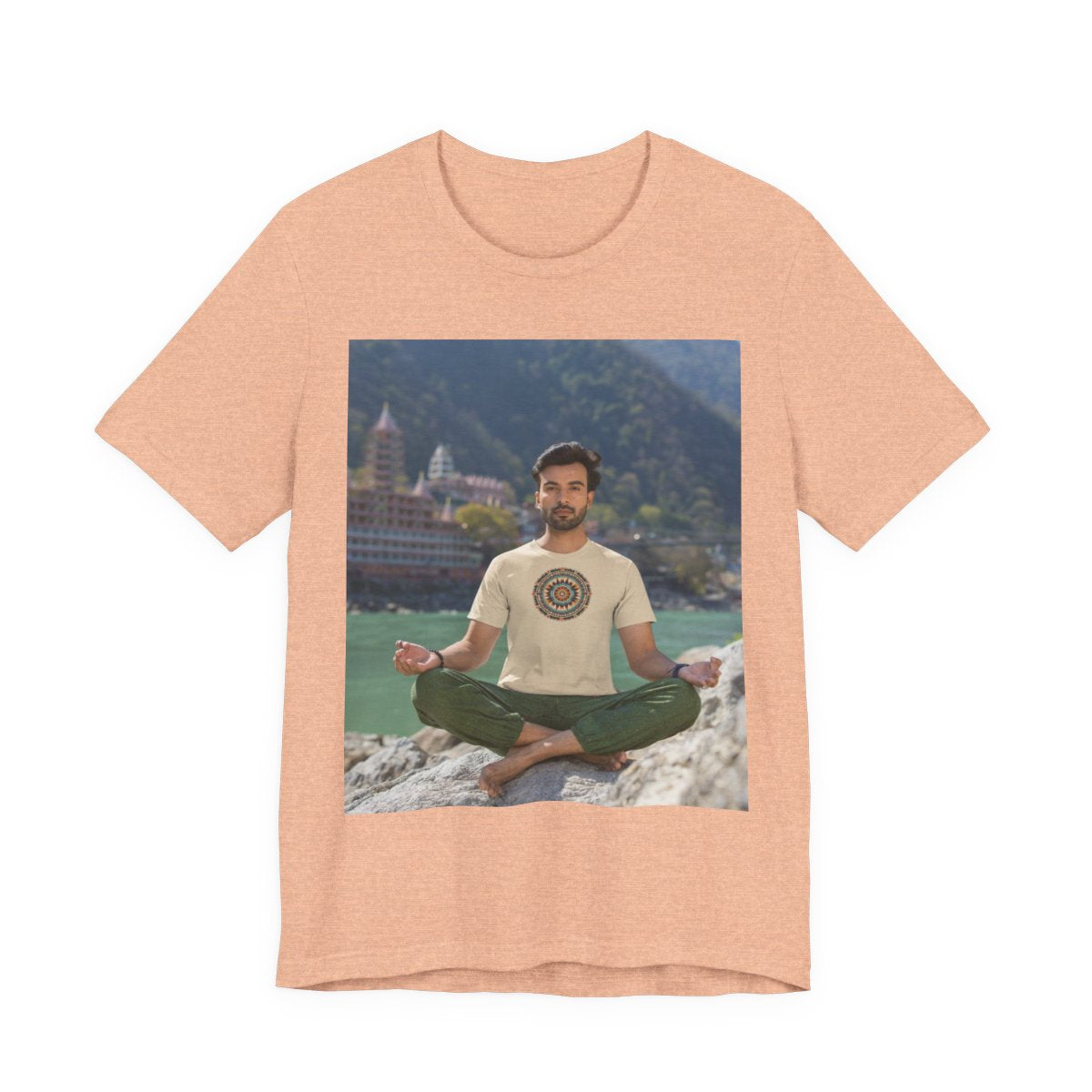 Navajo Unisex Jersey Short Sleeve Tee — Heather Peach front