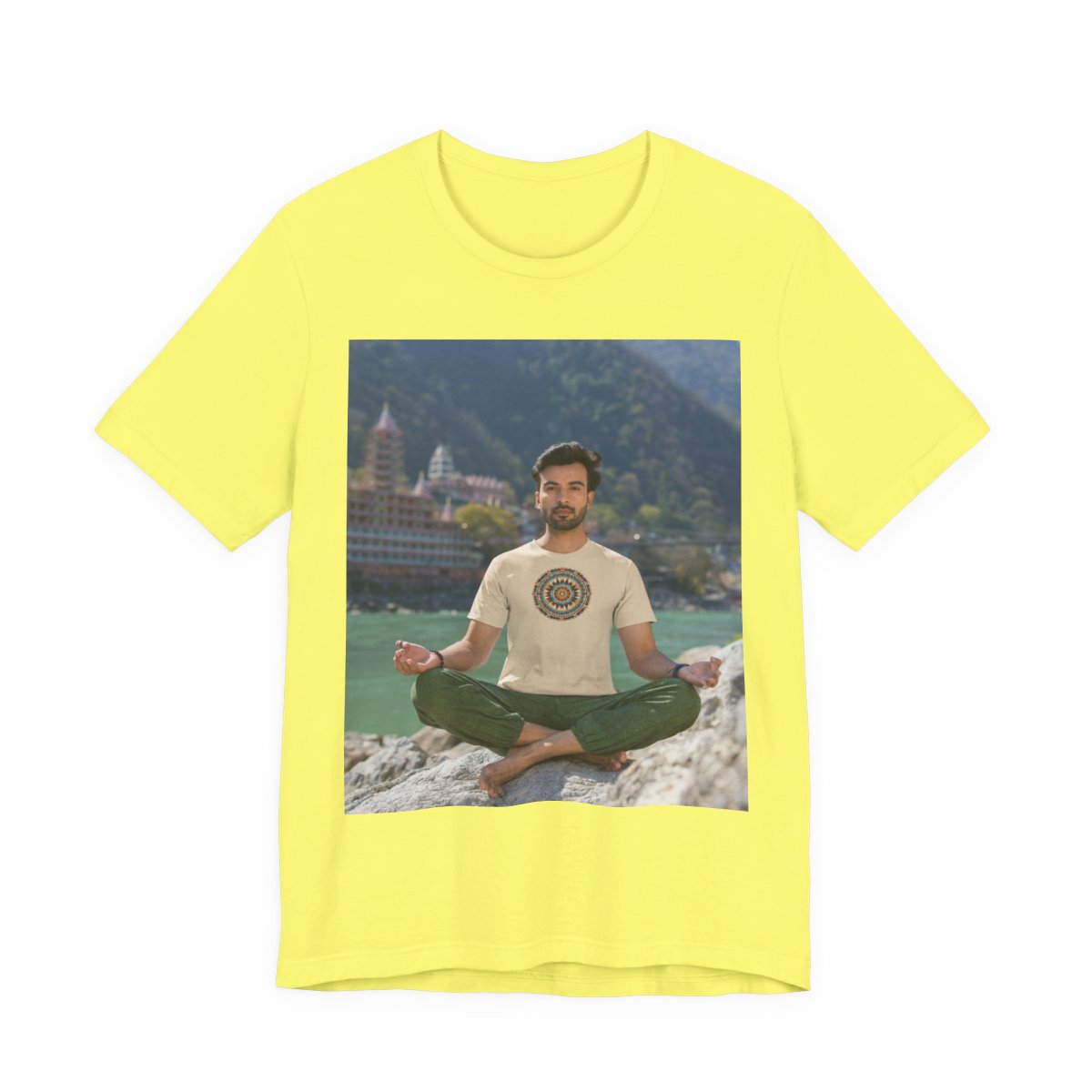 Navajo Unisex Jersey Short Sleeve Tee — Yellow front
