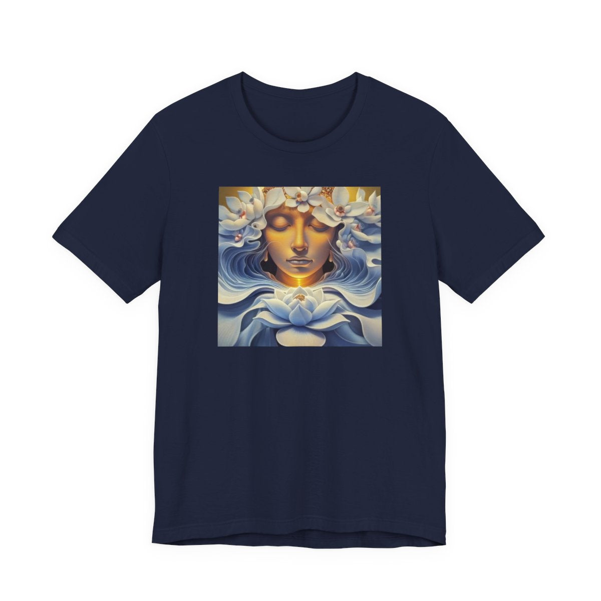 New Dream of the Lotus Flower Unisex Jersey Tee — Navy front