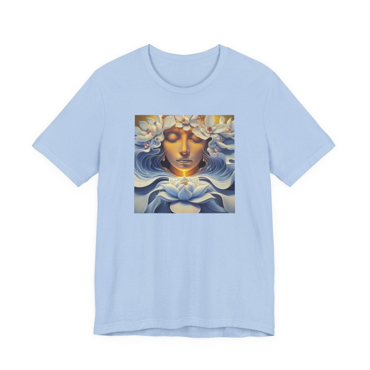 New Dream of the Lotus Flower Unisex Jersey Tee — Baby Blue front