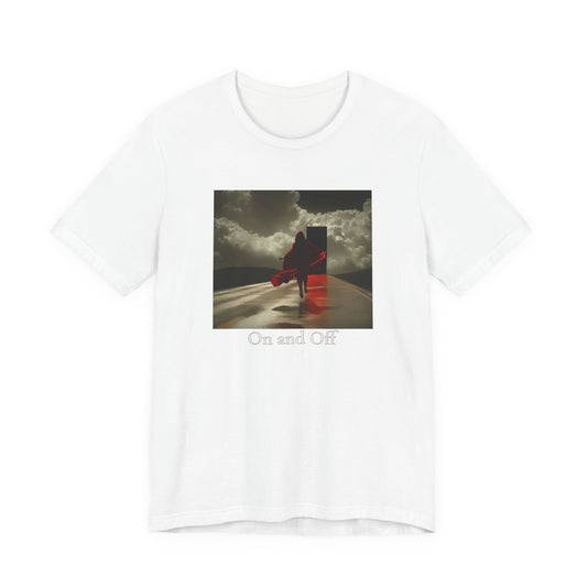 On and Off Unisex Jersey Tee — White front