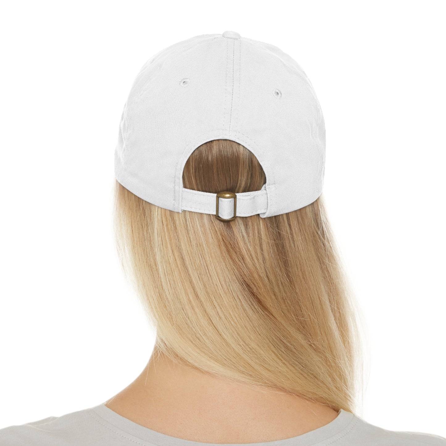 Blood and Gold Swirl Dad Hat with Leather Patch (Round)