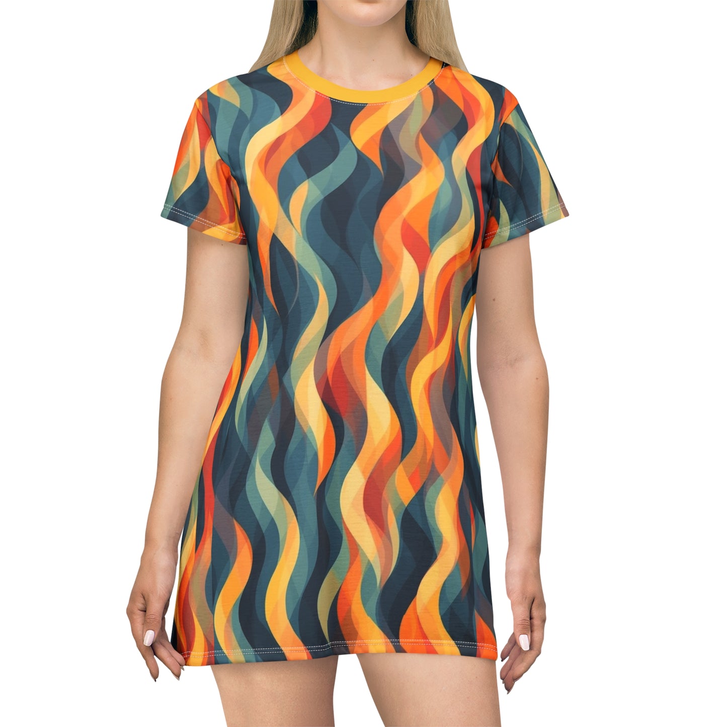 Geometric Dreams T-Shirt Dress (AOP)