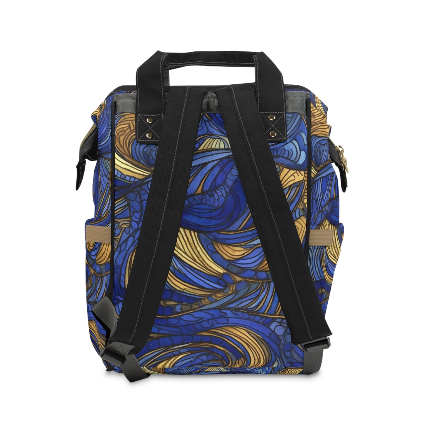 Gold and Lapis Swirls Multifunctional Diaper Backpack