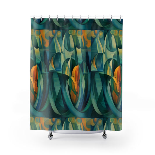 Cezanneic Waves Art Shower Curtains