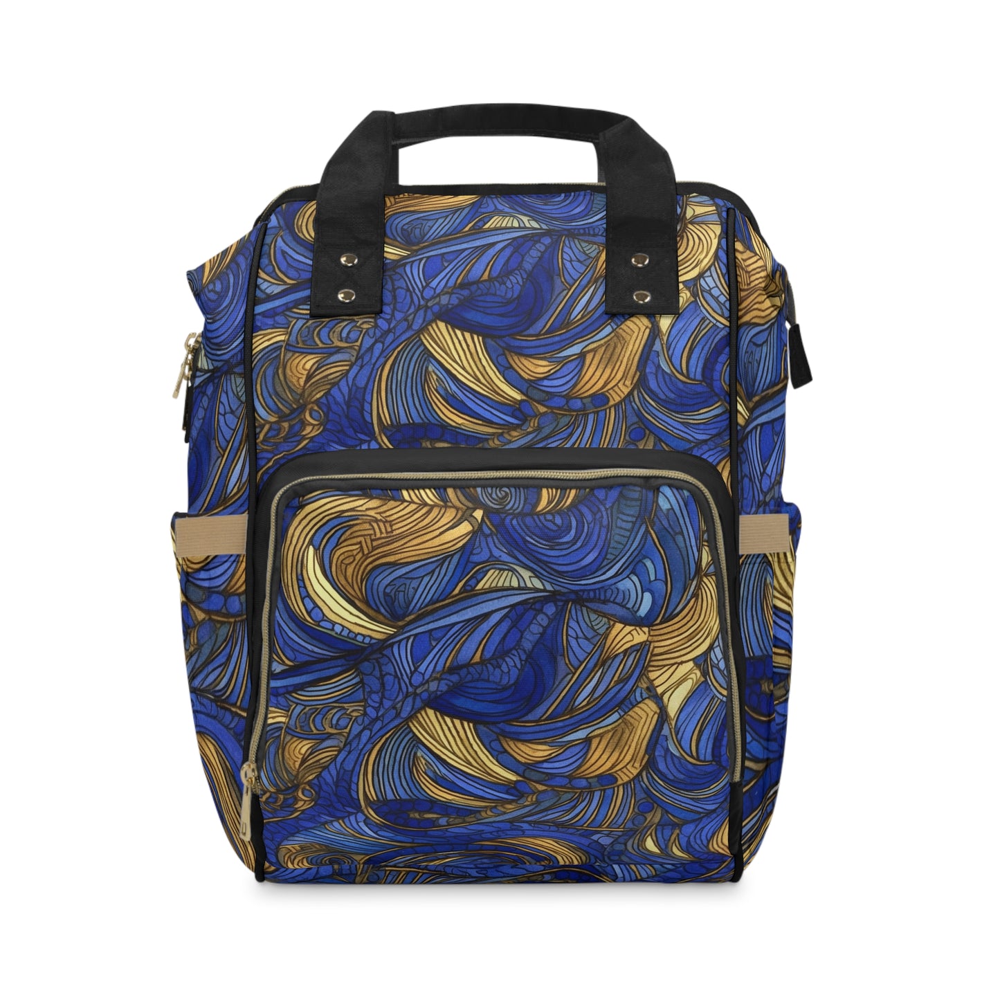 Gold and Lapis Swirls Multifunctional Diaper Backpack