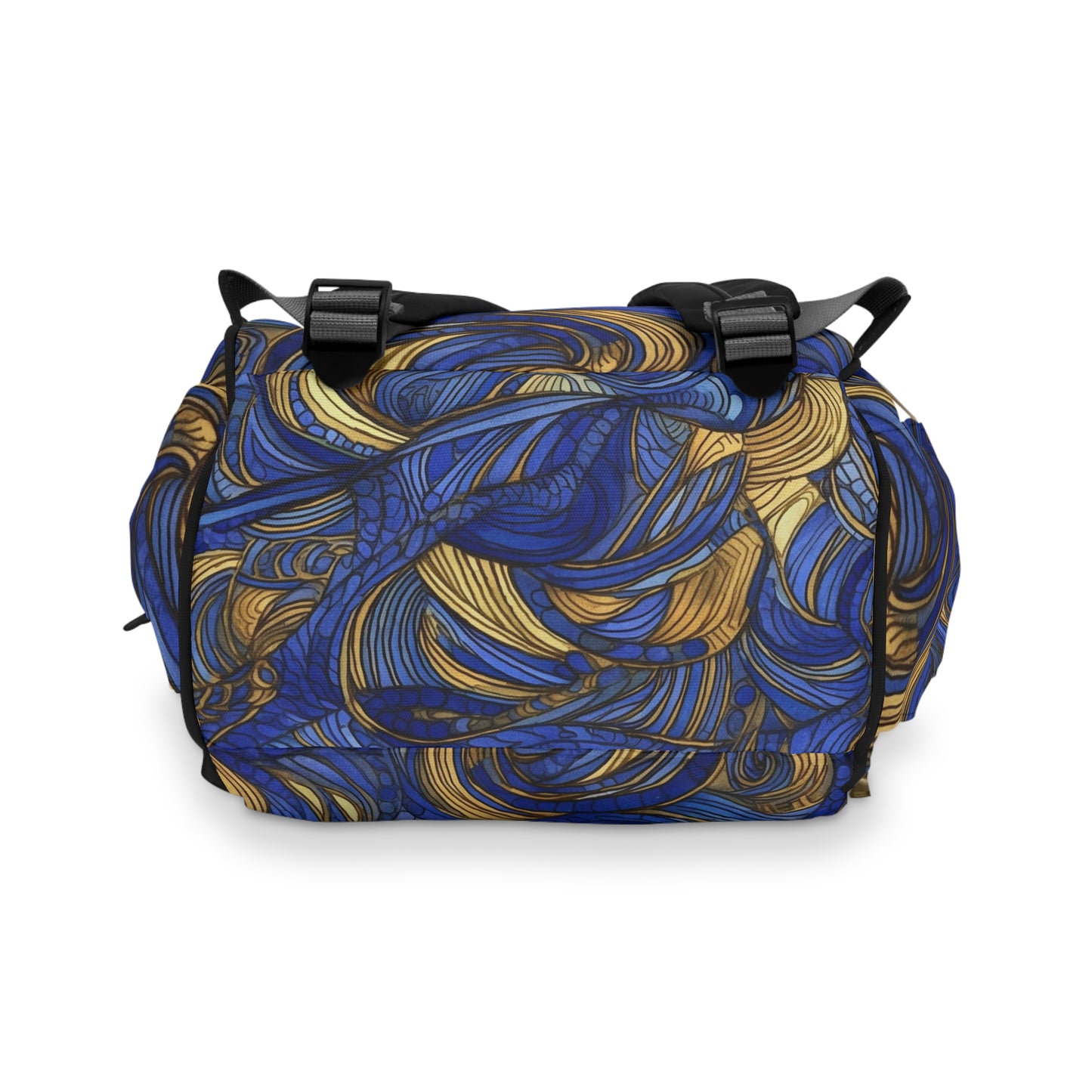 Gold and Lapis Swirls Multifunctional Diaper Backpack