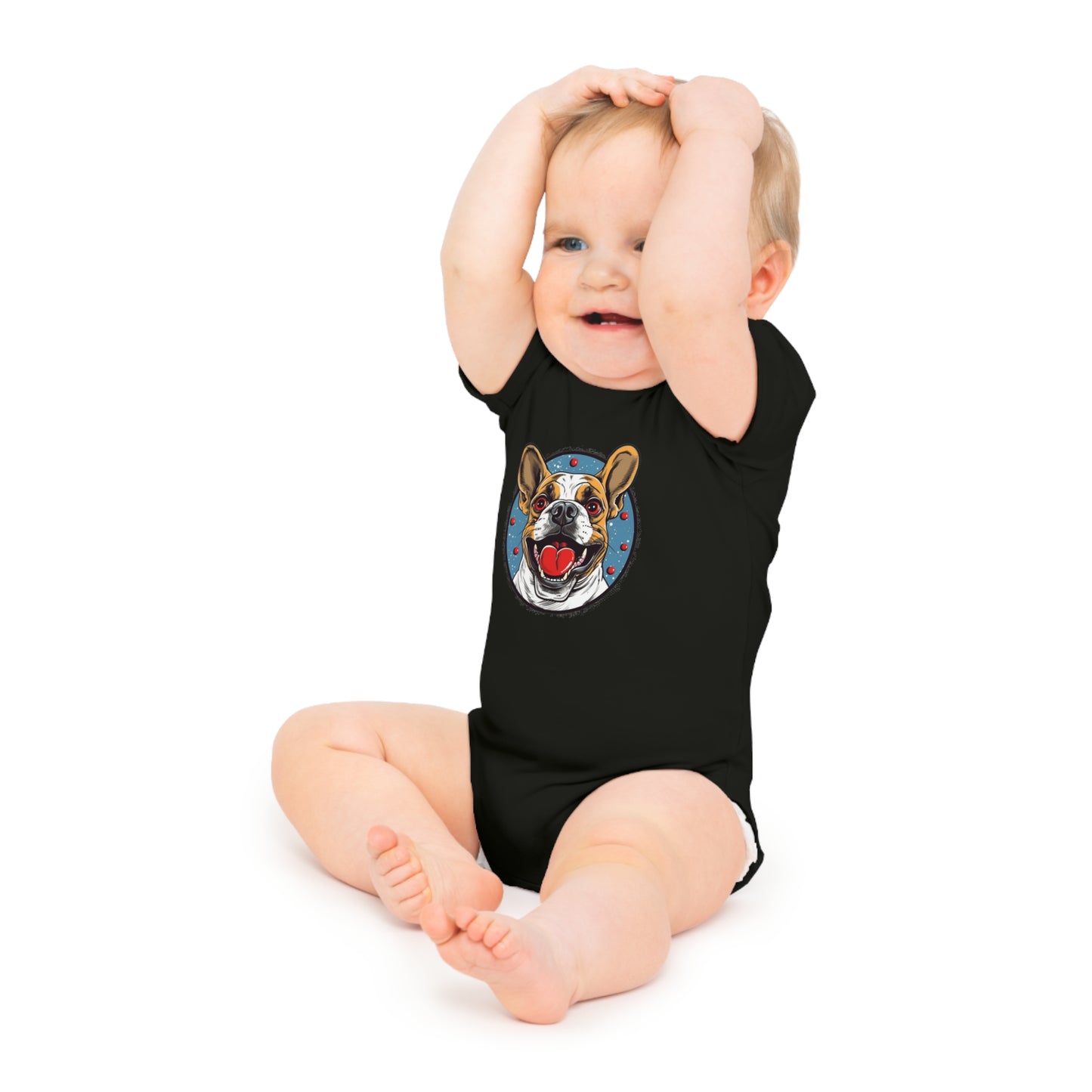 French Bulldog Baby Short Sleeve Bodysuit