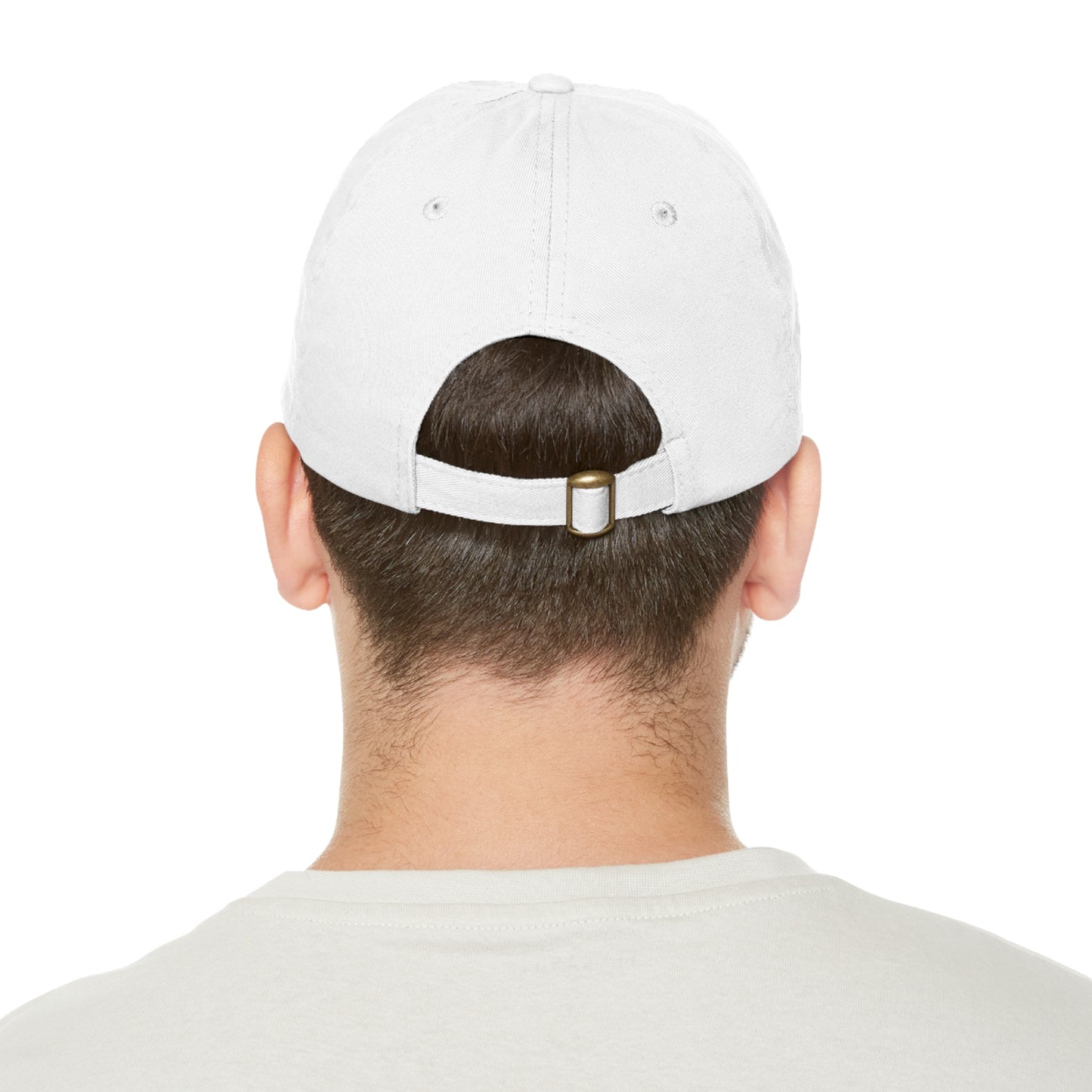 Blood and Gold Swirl Dad Hat with Leather Patch (Round)